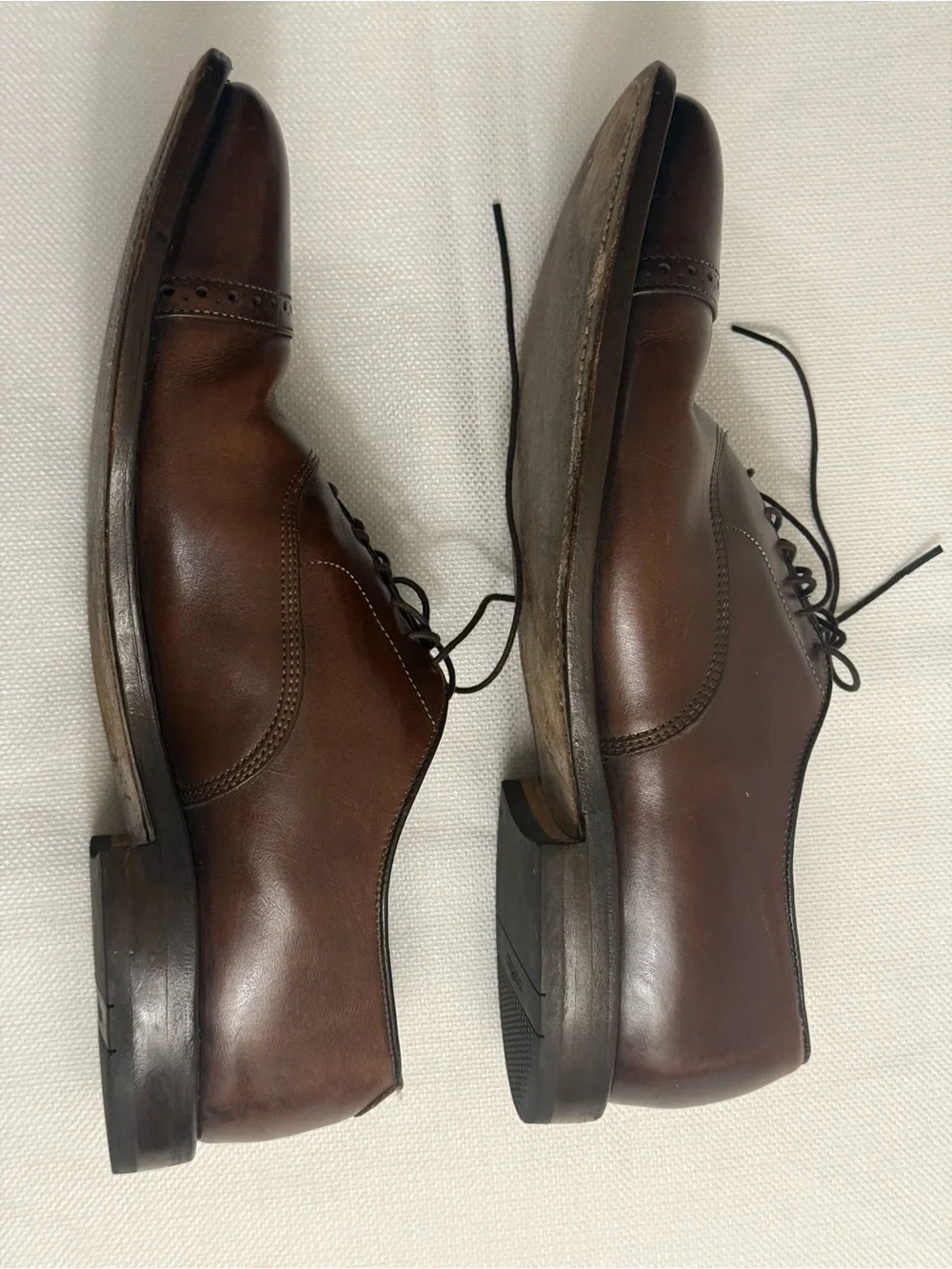 Allen Edmonds Byron Mens 11 A Brown Leather Cap Toe Oxford Dress Shoes USA